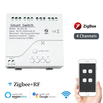 10a Сам Ключове Mouble 4-Канален Управление на Умен Дом Zigbee Smart Switch Модул Портативен Умен Превключващ ключ Mini Smart Life