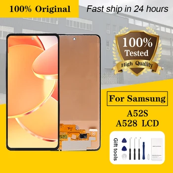 1бр 6,5-Инчов Дисплей A528 За Samsung Galaxy A52S 5G LCD Сензорен екран Дигитайзер A528B A528B/DS A528N В събирането С Рамка