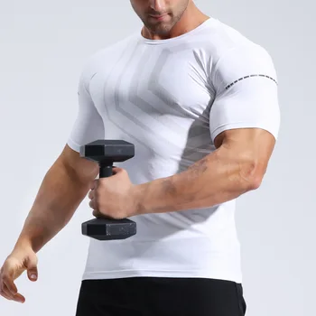 2023 Лятна нова бързосъхнеща тениска за фитнес, европейски и американски костюм за тренировка на мускулите, впитывающий пот, здраво