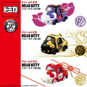 6,5 См Sanrio Kawaii Сплав Симулация модел на кола Играчка подарък Hello Kitty My Melody Автомобилни Аксесоари, Мини Бижу Подарък за Момичета