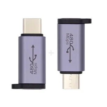 Cablecc 2 бр./партида Конвертиране USB порт-C/Micro/Mini за мащабируеми зареждане на захранване USB адаптер за пренос на данни