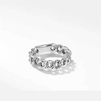 David Yurman Бижута Мъжки пръстен От Сребро 925 Проба Belmont Curb LinkNarrow Пръстени Подаръци За рождения Ден на Едро Безплатна доставка