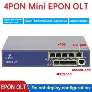 EPON OLT 4PON Mini 4 порта с поддръжка на уеб-базирани управление на ONU отключена е Съвместим с Huawei, ZTE EPON ONU/ONT