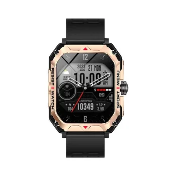 H22 Мъжки смарт часовници за спортове на открито, 2,02-инчов HD екран, Bluetooth-предизвикателство, 400 ма, Голяма батерия, Фитнес тракер, Умни часовници