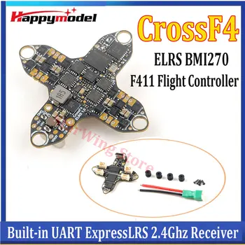HappyModel CrossF4 ELRS BMI270 F411 Контролер за полет на борда на 4в1 5А ESC UART ELRS 2,4 Ghz RX 1-2 S за FPV-система за Freestyle Tinywhoop