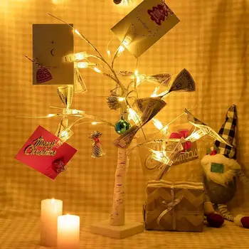 Led лампа за дърво, Бреза лампа на батерии, реалистичен мек лампа за декор партита, настолна лампа с ниска консумация на енергия, Березовое дърво