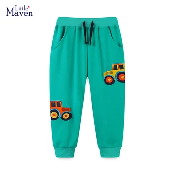 Little maven 2023 Дрехи за тийнейджъри, есенна детски дрехи за най-малките момчета, панталони за багер, Памучни панталони за деца