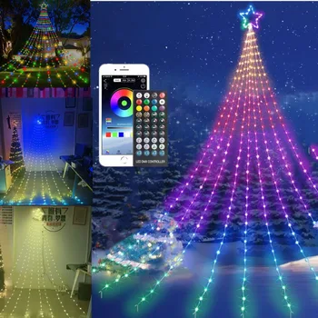 RGB Smart Коледа String Light APP Remote Control USB Led Лампа за коледната Елха, за да Спални на открито Коледа Навидад Wedding Party Decor