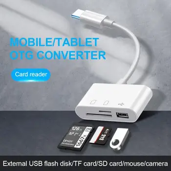 Адаптер Type-C TF CF SD четец на карти памет с OTG Сценарист Compact Flash USB-C за iPad Huawei за Macbook USB Type C Cardreader