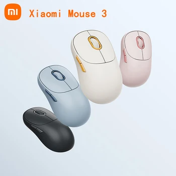 Безжична мишка Xiaomi 3-цветна версия на Bluetooth с двоен режим на 2,4 Ghz 1200 dpi Ергономичен Оптичен Преносим Компютър, игра с меки клавиши