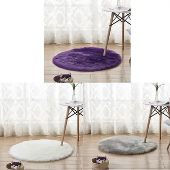 Вълнен килим от изкуствена овча кожа 30 X 30 см, Пухкав Мек длинношерстный Декоративен Килим, Възглавница, стол, подложка за дивана