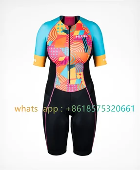 Жена комплект за триатлон с къс ръкав Huub Tri, Летен Велосипеден гащеризон, Команден Велосипеден гащеризон, костюм за бягане, Мтб, Чорапогащи Ropa Ciclismo