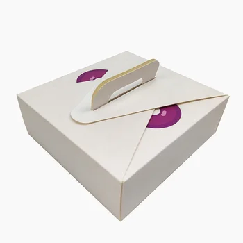 индивидуален дизайн на Гореща разпродажба, подходящи за вторична преработка, индивидуална кутия за опаковане на тортата от хранително-вкусовата хартия с дръжка