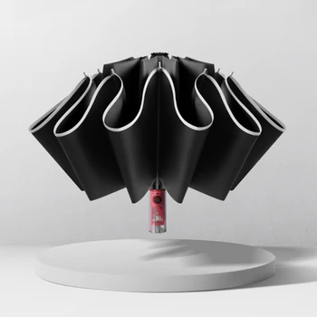Качествен UV Автоматичен сгъваем чадър, механичен мъжки женски чадър от дъжд със защита от рикошет, голям размер, сянка, Слънчев по парапланеризъм за дома