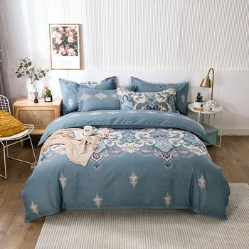 комплект постелки funda nordica луксозен памук с калъфка спално бельо чаршаф пухени двойка queen King size 2 човека
