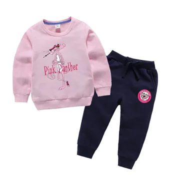 Комплекти дрехи SAILEROAD с розова Пантерой за момичета, Детски Памучни дрехи за момчета, Hoody с дълги ръкави + панталони, Детски спортни дрехи, Есен