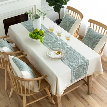 Кърпа за чаено маса художествена правоъгълна домакински памучен бельо проста покривка домашна покривка