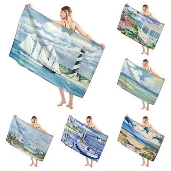 Меки кърпи за баня за възрастни в хавайски стил, сауна, голяма плажна кърпа, съвременно кърпа за фитнес, хотелска женски душ, бързо съхнене