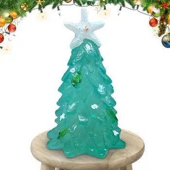 Мини Коледна елха, Украса за морския плаж, Статуята на Коледната елха, Елегантна настолна Коледно дърво, здрава и творческа за работния плот