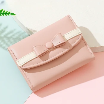 Модерен дамски колекция Simple Day, чантата е с голям капацитет, сладък студентски портфейл за монети с изкуствен нос