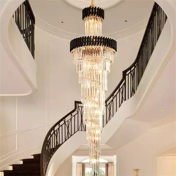 Модерен Златен Медальон лампа Кристален Полилей за помещения с Нов led Индивидуален дизайн, лампа за стълби за таванско помещение