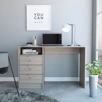 Модерен компактен бюро Providence с 3 чекмеджета и открито управление, стилен, здрав и издръжлив за домашния офис