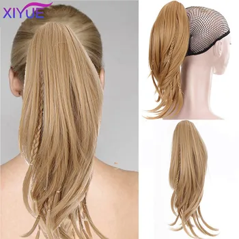 Модерен перуки XIYUE в европейския и американския стил, голяма скоба, средна дължина 30 см, сплетен перука с 
