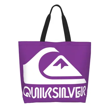 Модерен принт Quiksilvers Surf, лого, за да сърфирате, чанти за пазаруване, здрава холщовая пазарска чанта на рамото