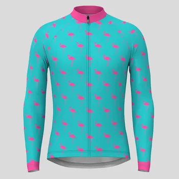 Мъжка велосипедна фланелка Flamingo, блузи с дълги ръкави, Велосипедна фланелка на МТВ за скоростно спускане, Лятна спортни дрехи за екипа на автомобилния велосипеди