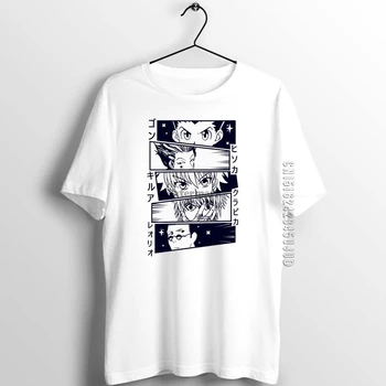 Мъжки t-shirt Hunter X Hunter Killua and Friends, Тениски с невероятен дизайн, Мъжки графични потници и тениски с кръгло деколте Camiseta