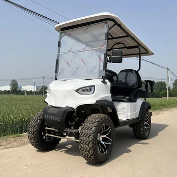Нов дизайн на предния панел, за 4 човека, 48, 72, Електрическа повдигаща количка за голф, Бяло внедорожное бъги, литиева батерия, колички за голф