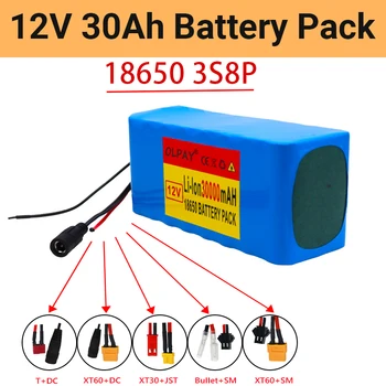 Нов комплект батерии Литиево-йонна 3S8P 12V 30Ah dc 30000 ма 12,6 В 30ah
