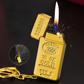 Нов Мини-кюлчета злато Окачен Шлайфане кръг, Запалка за пламъка, Надуваеми Метална Запалка
