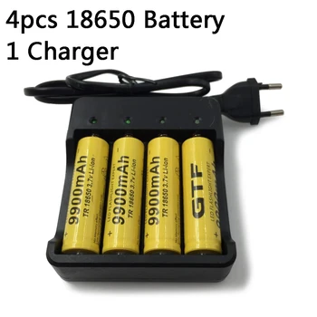 Нова батерия 18650 3,7 В 9900 mah, литиево-йонна акумулаторна батерия 18650 + 1 бр. интелигентно зарядно устройство 18650