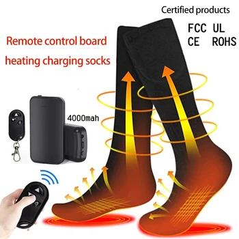 Нови Чорапи с подгряване, Електрически чорапи с дистанционно управление, 3 регулиране на Отопление, акумулаторна зима топло за крака За мъже и Жени