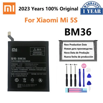 Оригинална батерия на телефона BM36 за Xiaomi Mi 5S Mi5S Xiaomi5S M5S, висококачествени сменяеми батерии за телефони с капацитет 3200 mah