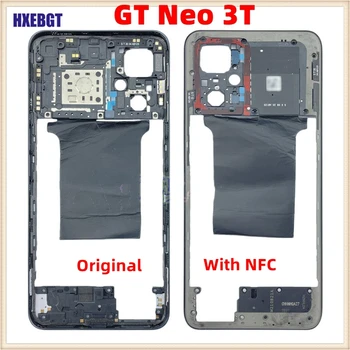 Оригинална рамка в средната част на корпуса За Realme GT Нео 3T, предната и задната престилка, Предна рамка, шаси + Бутон за регулиране на силата на звука + Детайлите на NFC