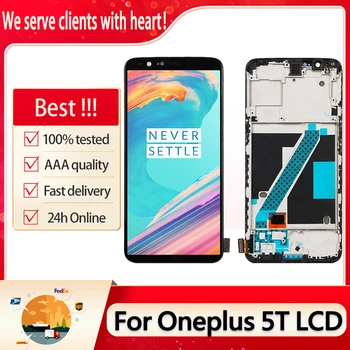 Оригиналния OLED За Oneplus 5T A5010 LCD дисплей Сензорен Екран С Рамка Дигитайзер Замяна За OnePlus 5T AMOLED LCD INCELL
