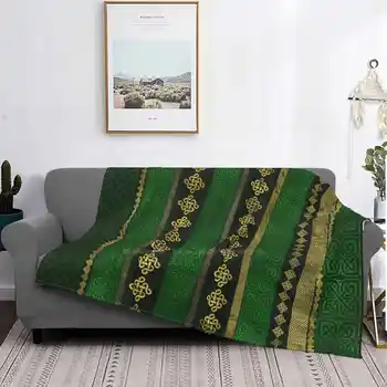 Пакет с декоративен златисто-зелен модел, Одеало за кондициониране на Въздуха, Меко Топло Лесно Доловими Одеяло, Възел в ирландския гэльском стил