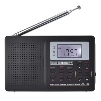 Полнодиапазонный Мини-приемник, FM/MW/SW от цифров часовник, слушалки AM/FM-радио