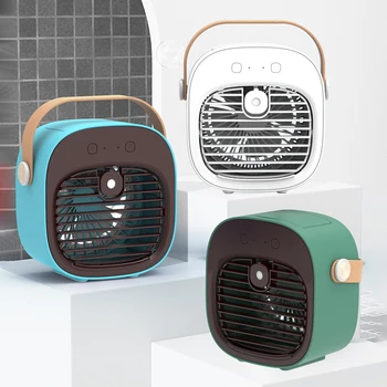 Преносим Климатик USB Mini Air Cooler Fan Водно Охлаждане с 3 Скорости, 2 Режима на Пръскане Овлажнител на Въздуха за Пречистване на Колата у Дома