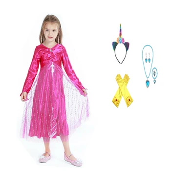Сетчатое Коледна рокля на Принцеса за момичета, Карнавальное бебешка рокля с дълъг ръкав с пайети, подарък за Великден, за момиченца, Дрехи за по-големите деца