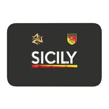 Сицилия Футбол Сицилия Италия Футболен подложка от джърси Противоскользящий Подложка за баня, кухня, врати, спални, пода, килима, за да влезете