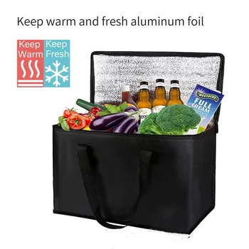 Термосумка-хладилник за обяд, изолационен титуляр за хранене, изолирана кутия за съхранение, нетъкан преносим охладител за напитки за пикник, къмпинг