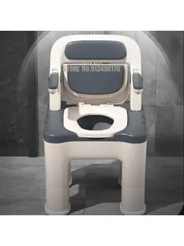 Тоалетна за възрастни хора, домашни преносими седалка за тоалетната чиния за възрастни, подсилени стол за инвалиди, селска закрит