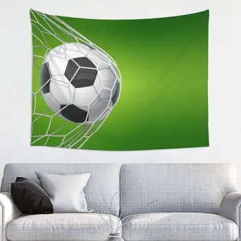 Футболен Гоблен от полиестер в стил хипи, стенни зелени топки, спортен декорация за стени, Фонова материя, художествени тъкани Гоблени