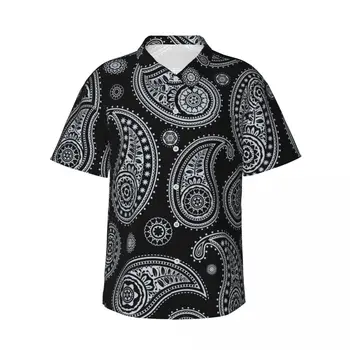 Хавайска риза с 3D принтом Пейсли, Мъжки Дрехи, Свободни Дишащи Мъжки Ризи, Лятна Мъжка риза, Мъжки дрехи с къс ръкав