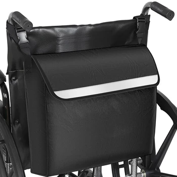 Чанта за инвалидни колички, Водоустойчива чанта за инвалидни колички със защитени светоотражающей ивица, чанта за съхранение ходунков Голям капацитет, богат на функции